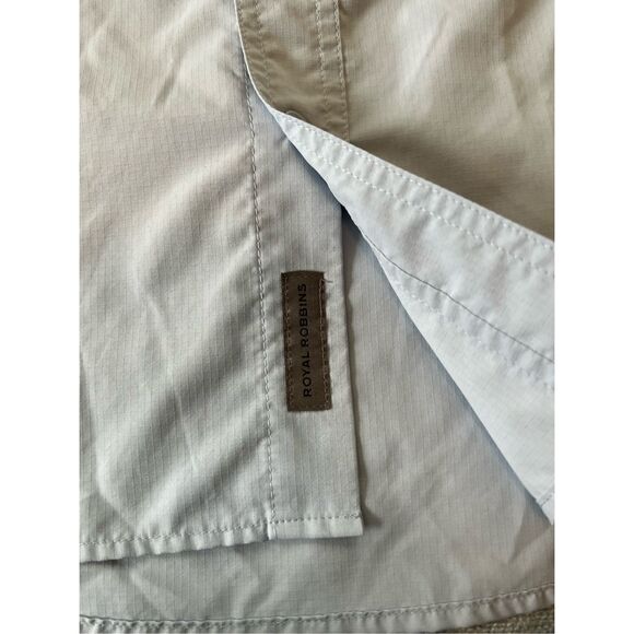 Royal Robbins Pale Blue Global Expedition Button Down Hiking Shirt Medium - Picture 7 of 11